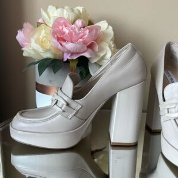 STEVE MADDEN rhylee leather slip on heeled loafer size 10 - Picture 5 of 5